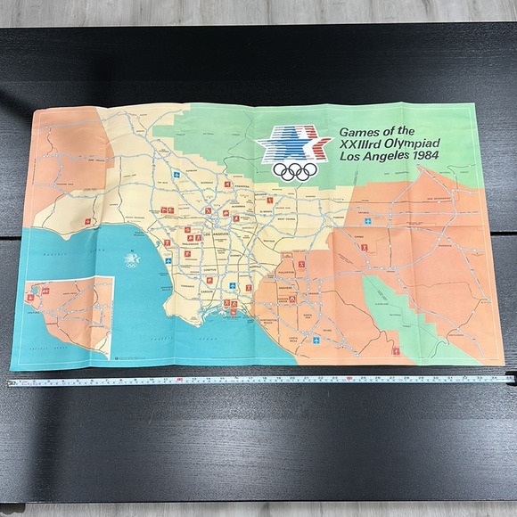 Olympic Map from 1984 Los Angeles Olympic Games
